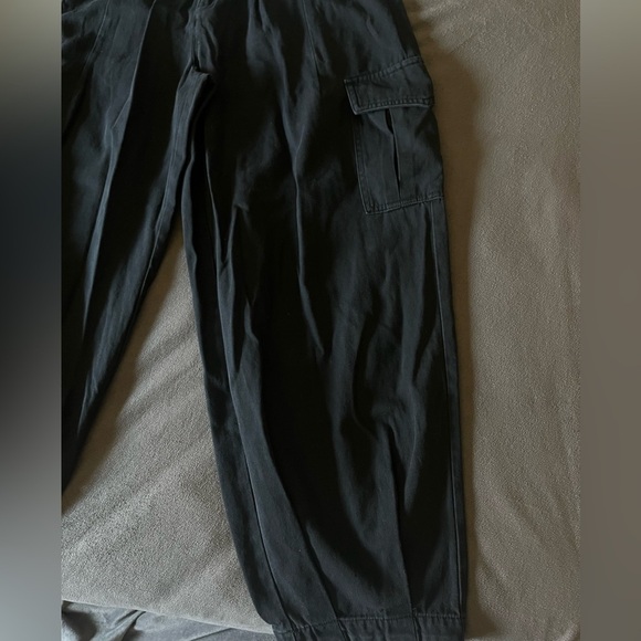 Pretty Little Thing Black Baggy Low Rise 90's Cargo Trouser Pants US 2 Office - Picture 10 of 15